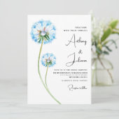 Botanisch blauw lila groene paardenbloem bloemenbr kaart (Staand voorkant)