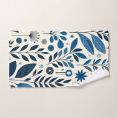 Botanisch blauw patroon bad handdoek (Handdoek)