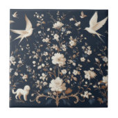 Botanisch blauw tegeltje (Voorkant)