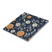 Botanisch blauw tegeltje (Zijkant)