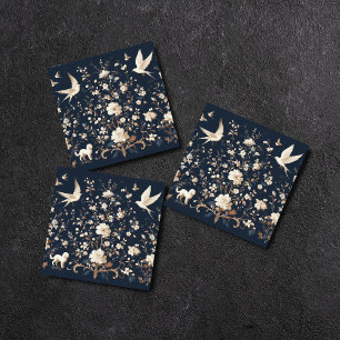 Botanisch blauw tegeltje