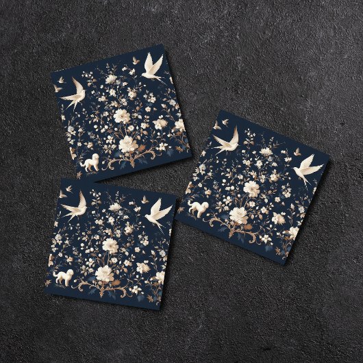 Botanisch blauw tegeltje