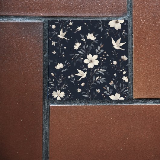 Botanisch blauw tegeltje