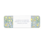 Botanisch blauw, vrij bloemenretour etiket (Voorkant)