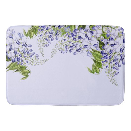 Botanisch blauw Wisteria Floral Flowers Bath Mat (Voorkant)