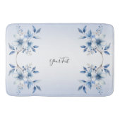 Botanisch Blauwe Bloemen Badmat (Voorkant)