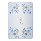 Botanisch Blauwe Bloemen Badmat (Voorkant Verticaal)