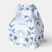 Botanisch Blauwe Bloemen Favor Box Bedankdoosjes (Achterkant)