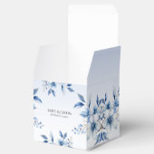 Botanisch Blauwe Bloemen Favor Box Bedankdoosjes (Geopend)