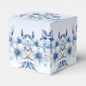 Botanisch Blauwe Bloemen Favor Box Bedankdoosjes (Achterkant)