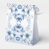 Botanisch Blauwe Bloemen Favor Box Bedankdoosjes (Achterkant)