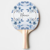 Botanisch Blauwe Bloemen Ping Pong Paddle Tafeltennisbatje (Voorkant)