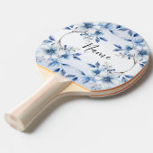 Botanisch Blauwe Bloemen Ping Pong Paddle Tafeltennisbatje (Voorkant Gekanteld)