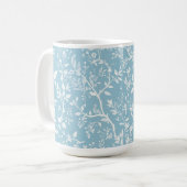 Botanisch blauwe koffiemok (Voorkant links)