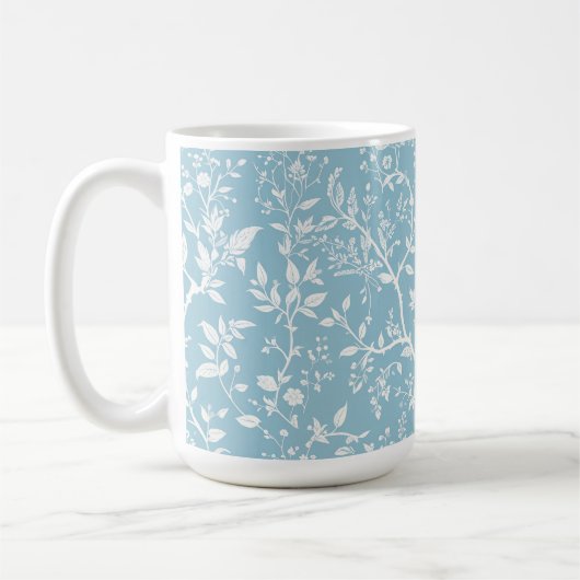Botanisch blauwe koffiemok (Links)