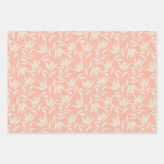  Botanisch Bloemblad Blauwgroen Mosterdperzik Inpakpapier Vel (Voorkant 3)