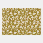  Botanisch Bloemblad Blauwgroen Mosterdperzik Inpakpapier Vel (Voorkant 2)