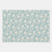  Botanisch Bloemblad Blauwgroen Mosterdperzik Inpakpapier Vel (Voorkant)