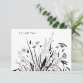 Botanisch Bloemen Boeket Dank u Opmerkingen Bedankkaart (Staand voorkant)