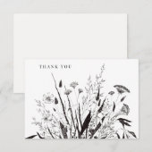 Botanisch Bloemen Boeket Dank u Opmerkingen Bedankkaart (Voorkant / Achterkant)