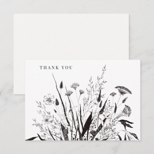Botanisch Bloemen Boeket Dank u Opmerkingen Bedankkaart (Voorkant / Achterkant)