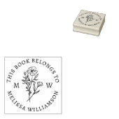  Botanisch Bloemen Initiaal Bibliotheek Boekplaat Rubberstempel (Gestempeld)