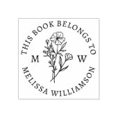  Botanisch Bloemen Initiaal Bibliotheek Boekplaat Rubberstempel (Afrduk)