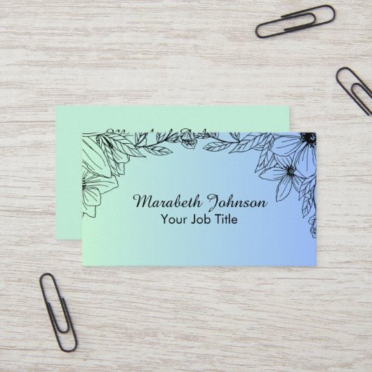 Botanisch bloemengroen visitekaartje (Voorkant / Achterkant in situ)
