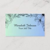 Botanisch bloemengroen visitekaartje (Voorkant)