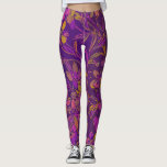 Botanisch bloemenpatroon in donker Paars Leggings<br><div class="desc">Dit kleurrijke botanische patroon kenmerkt de gekleurde bloemen en bloemen in een rijk,  diep kleurenpalet van paars.</div>