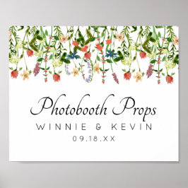 Botanisch bloemfotohokje bord poster