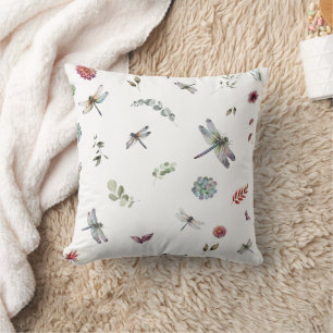 Botanisch Bloemgroen Watercolor Patroon Kussen