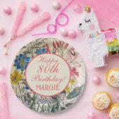  botanisch bloemkoraal papieren bordje (Feest)