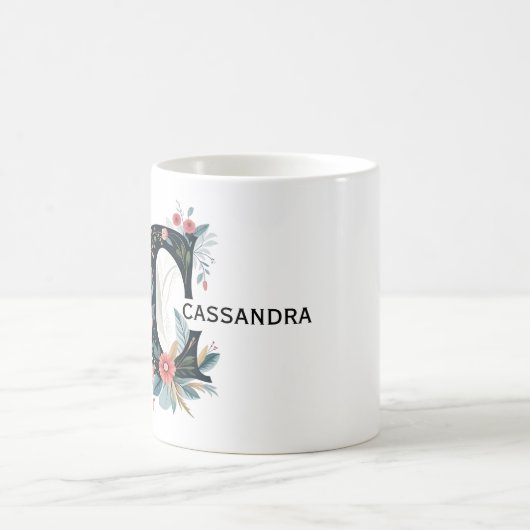 Botanisch bloemmonogram letter C  Koffiemok (Center)