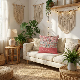 Botanisch bloemmotief rustieke boho-patroon kussen