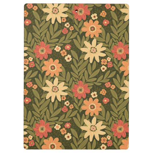 Botanisch bloemontwerp in aardetinten klembord (Achterkant)