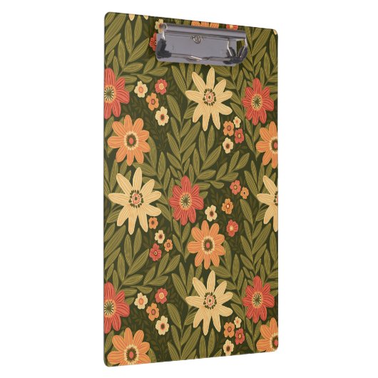 Botanisch bloemontwerp in aardetinten klembord (Rechts)
