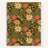 Botanisch bloemontwerp in aardetinten notitieboek (Voorkant)