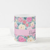  botanisch bloemontwerp matglas koffiemok (Voorkant links)