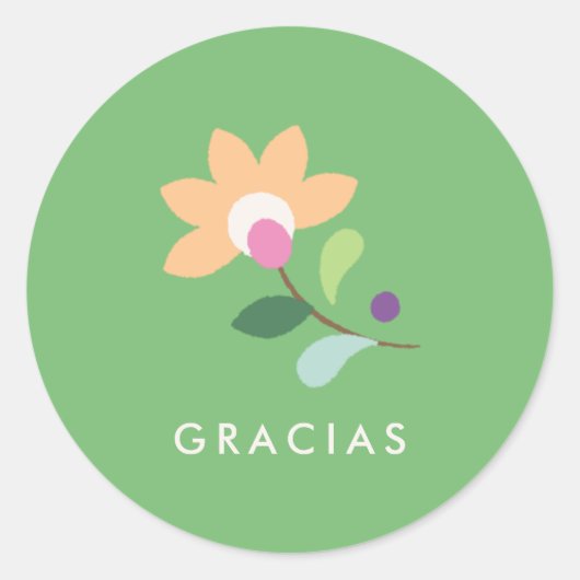 Botanisch Bloom Cinco de Mayo Sticker - Verde (Voorkant)