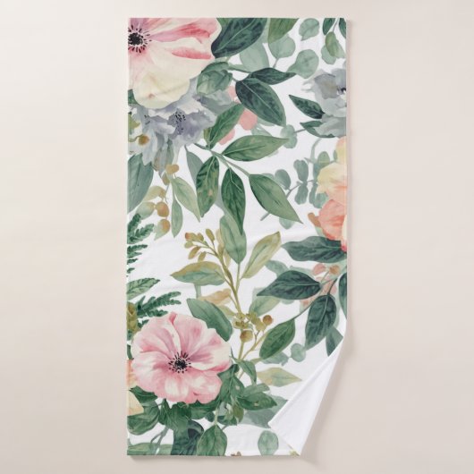 Botanisch Boeket Waterverf Eucalyptusbladeren Badhanddoek (Badhanddoek)