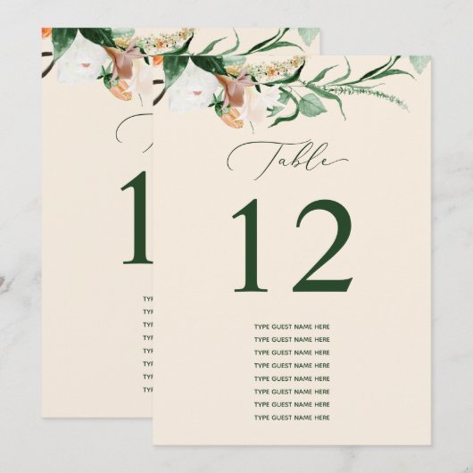 Botanisch Boho Aangepast gastnummer (Voorkant / Achterkant)