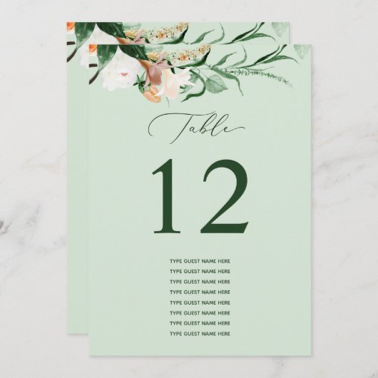 Botanisch Boho Aangepast gastnummer (Voorkant / Achterkant)