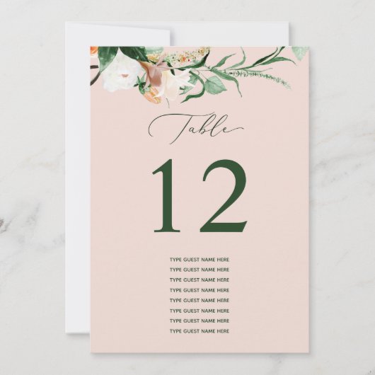 Botanisch Boho Aangepast gastnummer (Voorkant)