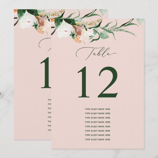 Botanisch Boho Aangepast gastnummer (Voorkant / Achterkant)