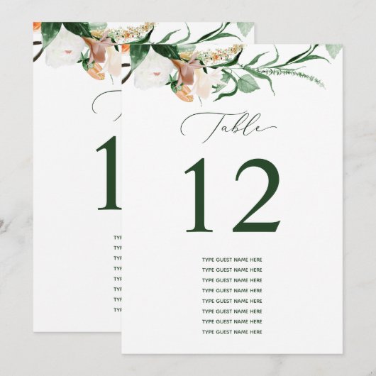 Botanisch Boho Aangepast gastnummer (Voorkant / Achterkant)