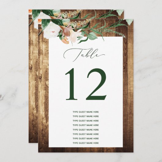 Botanisch Boho Aangepast gastnummer (Voorkant / Achterkant)