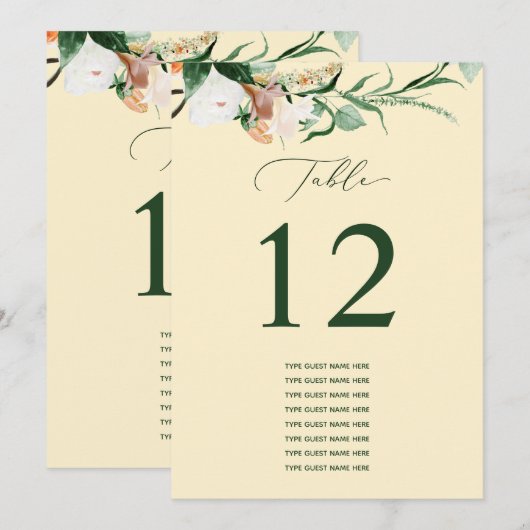 Botanisch Boho Aangepast gastnummer (Voorkant / Achterkant)