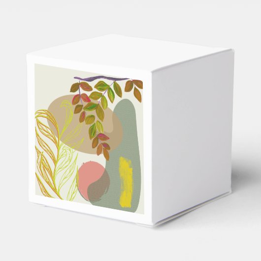 Botanisch Boho Geel Groen Bedankdoosjes (Achterkant)