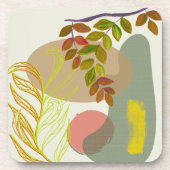 Botanisch Boho Geel Groen Bier Onderzetter (Voorkant)